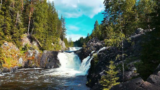 Kivach Waterfall in Karelia, Northern Russia