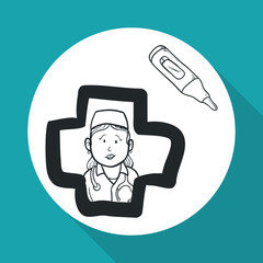 medical care design. nurse icon. flat illustration