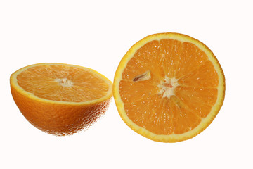 Slice of fresh orange isolated