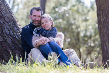 middle aged couple in park