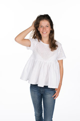 Studio Portrait of a young girl isolated