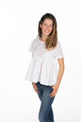 Studio Portrait of a young girl isolated