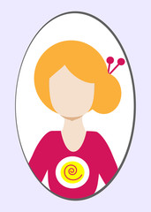 Female avatar or pictogram for social networks. Modern flat colorful style. Vector