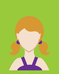 Female avatar or pictogram for social networks. Modern flat colorful style. Vector