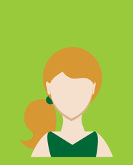 Female avatar or pictogram for social networks. Modern flat colorful style. Vector