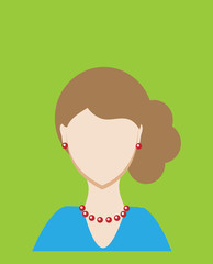 Female avatar or pictogram for social networks. Modern flat colorful style. Vector