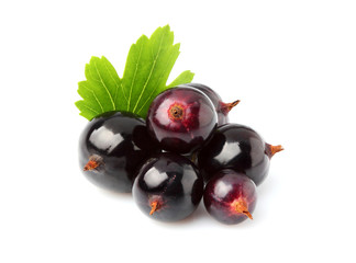 Currant berries with leaf.