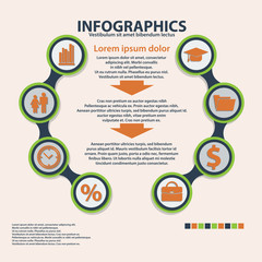 Business Infographics circle origami style. can be used for workflow layout, banner, diagram, number options, step up options web design. Vector