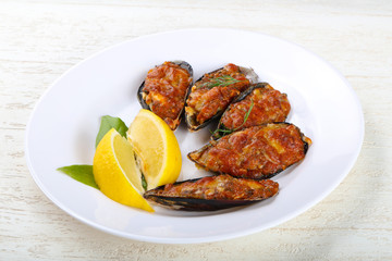 Baked mussels