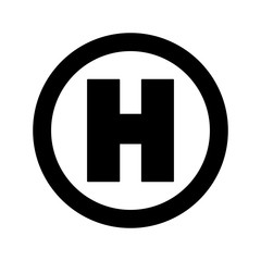 hospital icon h letter black on white background