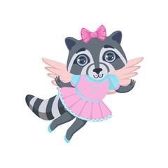 Girl Raccoon With Wings