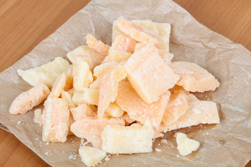 Cutting parmesan cheese