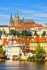 Fototapeta na wymiar View of the Mala Strana (Prague), Cathedral of St. Vitus.