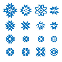 ethnic geometric signs set.