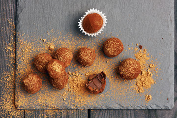 Homemade chocolate truffles