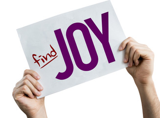 Find Joy placard isolated on white background