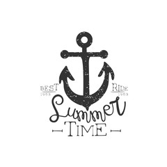 Summer Holydays Vintage Emblem With Anchor