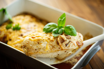 chicken baked with cheese and spices