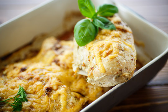 Chicken Baked With Cheese And Spices