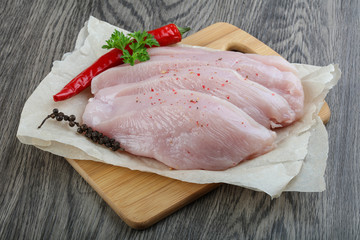 Raw turkey steak
