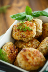 fried cutlet in ceramic form