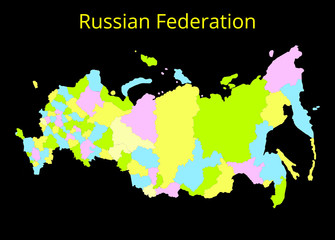 Russian Federation map. Vector illustration.