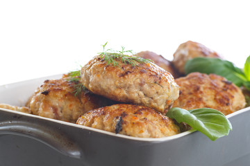 fried meatballs with herbs