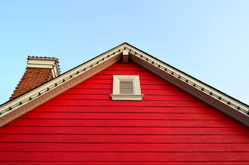 Red wooden house
