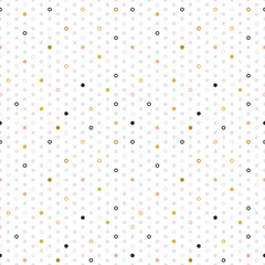 Circles, donuts seamless pattern. Gold pattern for fashion and wallpaper. Vector illustration.