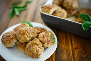 fried cutlet in ceramic form