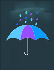 umbrella and rain vector design