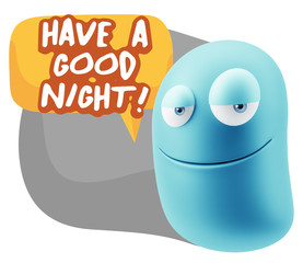 3d Illustration Laughing Character Emoji Expression saying Have