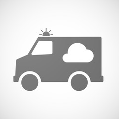 Isolated ambulance icon with a cloud