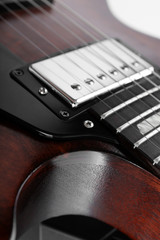 Fototapeta na wymiar Strings of electric guitar, close up