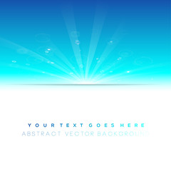 Blue winter sun, cool background with white copyspace area