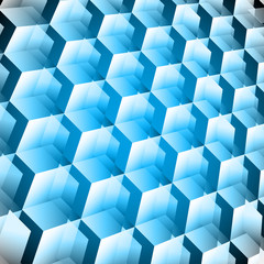 Dark blue shiny cube shapes background design