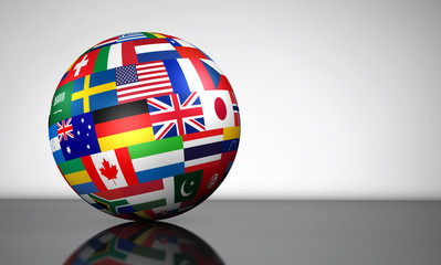 International Business Globe Flags