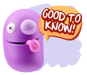 3d Illustration Laughing Character Emoji Expression saying Good