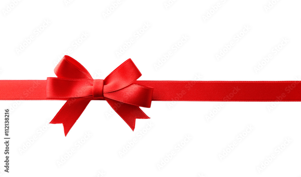 Canvas Prints red ribbon bow on a white background