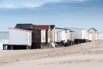 Fototapeta na wymiar Beach Huts in Calais
