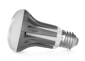 Led light bulb on white background