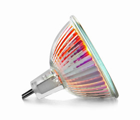 Led light bulb on white background