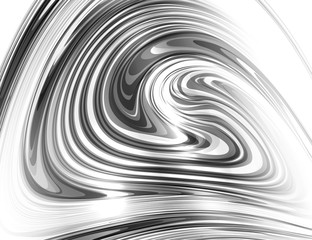 Abstract glossy swirl on white background. Grey abstract curve. Vector background.