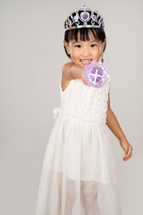 Asian Little Chinese Girl in Princess Costume