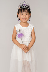 Asian Little Chinese Girl in Princess Costume