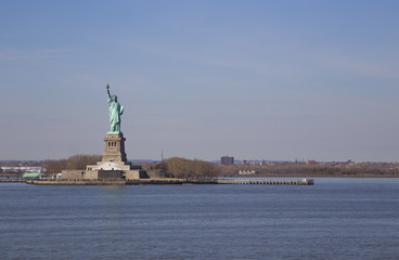 liberty statue in new York during a sunny day