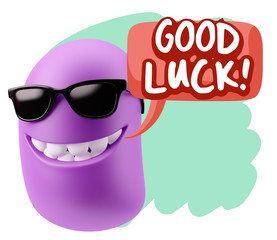 3d Illustration Laughing Character Emoji Expression saying Good