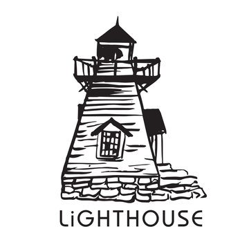 Isolated on white background Lighthouse