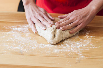 Bread dough with different seeds