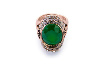Jewellery ring isolated on the white